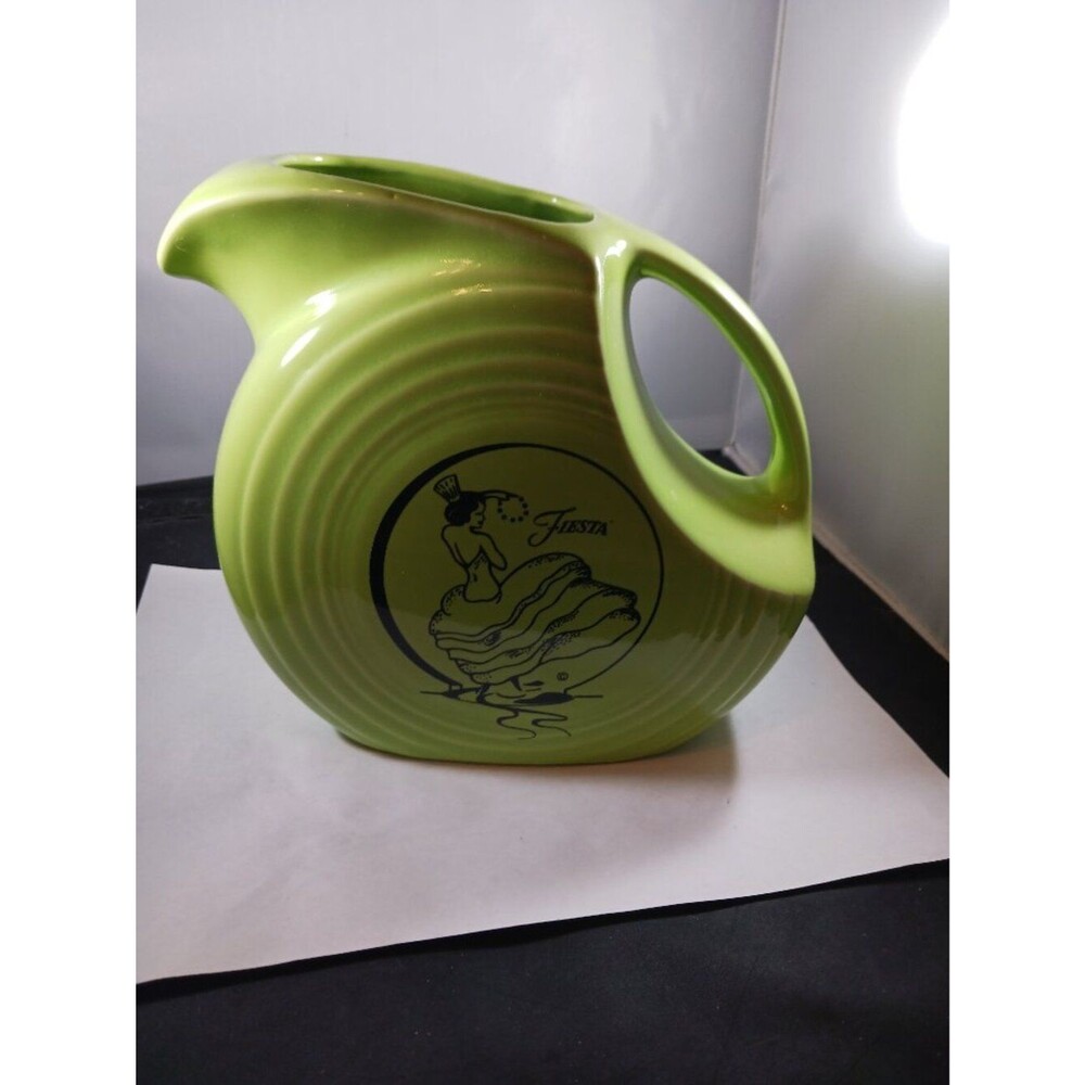 Fiestaware Retired DANCING LADY CHARTREUSE Large Disc Pitcher
